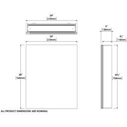 Croydex Hang 'n' Lock Vandalia Gloss Wall-Mounted Illuminated Mirrored Bathroom Cabinet (W)610mm (H)760mm - thumbnail 7