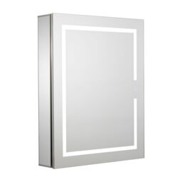 Croydex Hang 'n' Lock Vandalia Gloss Wall-Mounted Illuminated Mirrored Bathroom Cabinet (W)610mm (H)760mm - thumbnail 4