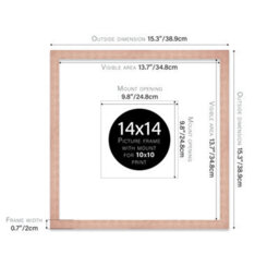 "14X14"" Bronze Picture Frame - 14X14"" Square Frame With 10X10"" Mount For 14X14""/10X10"" Pictures Art Deco Style Room Decor, 1 Pack" - thumbnail 2
