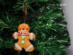 Shatchi Christmas Tree Hanging Decorations Traditional Gingerbread Cookie Couple Man & Lady - thumbnail 4
