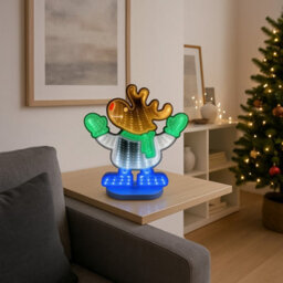HSD Christmas Reindeer 3D Infinity Led Window Light - 111 Leds Usb Powered 1M Wire Indoor Decoration W19.5Xh23 Cm Ip20 - thumbnail 4
