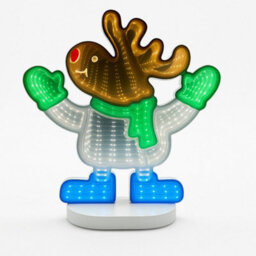 HSD Christmas Reindeer 3D Infinity Led Window Light - 111 Leds Usb Powered 1M Wire Indoor Decoration W19.5Xh23 Cm Ip20 - thumbnail 1