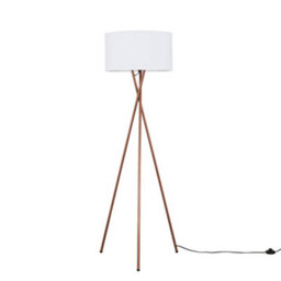 Valuelights Camden Copper Tripod Floor Lamp With White Drum Shade