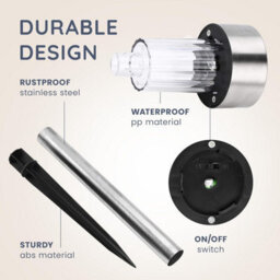 Cuqoo Solar Garden Stake Lights 10 Pack Colour Changing Led Weatherproof Stainless Steel Solar Lights For Outdoor Pathway Lighting - thumbnail 5
