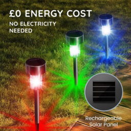 Cuqoo Solar Garden Stake Lights 10 Pack Colour Changing Led Weatherproof Stainless Steel Solar Lights For Outdoor Pathway Lighting - thumbnail 4