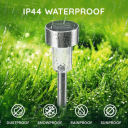 Cuqoo Solar Garden Stake Lights 10 Pack Colour Changing Led Weatherproof Stainless Steel Solar Lights For Outdoor Pathway Lighting - thumbnail 6