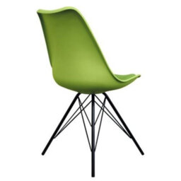 Fusion Living Soho Green Plastic Dining Chair With Black Metal Legs - thumbnail 5