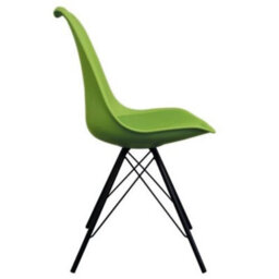 Fusion Living Soho Green Plastic Dining Chair With Black Metal Legs - thumbnail 6
