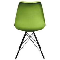 Fusion Living Soho Green Plastic Dining Chair With Black Metal Legs - thumbnail 4