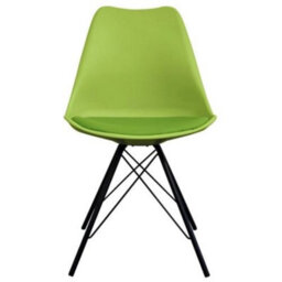 Fusion Living Soho Green Plastic Dining Chair With Black Metal Legs - thumbnail 7
