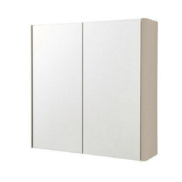 Clifton 2-Door Mirror Bathroom Cabinet 600mm H X 600mm W - Cashmere - (Arch) - thumbnail 1