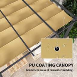 Matteo 3X4M Aluminium Pergola With Retractable Khaki Roof - Stylish Garden Shade & Outdoor Living - thumbnail 5