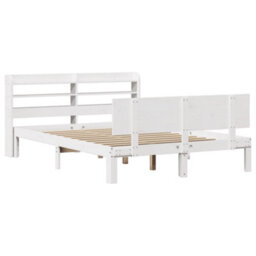 Walplus Bed Frame With Headboard Without Mattress White 140X200 Cm - thumbnail 3
