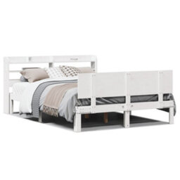 Walplus Bed Frame With Headboard Without Mattress White 140X200 Cm - thumbnail 2
