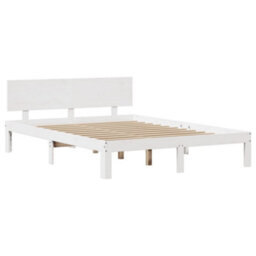 Walplus Bed Frame With Headboard Without Mattress White 140X200 Cm - thumbnail 7