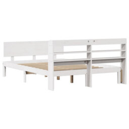 Walplus Bed Frame With Headboard Without Mattress White 140X200 Cm - thumbnail 6