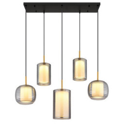 Luminosa Lighting Luminosa Lampigna Cluster Pendant Ceiling Light Matt Black Opal Glass Shade Led 3000K - thumbnail 3