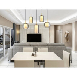 Luminosa Lighting Luminosa Lampigna Cluster Pendant Ceiling Light Matt Black Opal Glass Shade Led 3000K - thumbnail 5