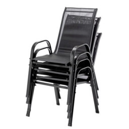 Birchtree Garden Chairs Set Of 4 Stackable Garden Furniture Deck Dining Chair Black - thumbnail 9