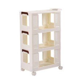 Living And Home 3 Tiers Foldable Kitchen Bathroom Storage Shelf Slim Trolley Cart - thumbnail 3