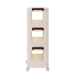 Living And Home 3 Tiers Foldable Kitchen Bathroom Storage Shelf Slim Trolley Cart - thumbnail 4