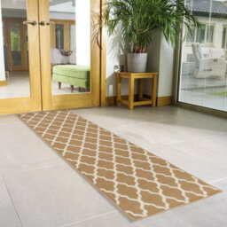 Bravich Hard Wearing Hessian Backed Stair Runner Kitchen Mat - Texas Beige Trellis - 60X120Cm (2'x4') - thumbnail 3