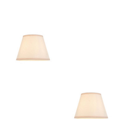 Loops 2 Pack Vintage White And Almond Tapered Cylinder Lamp Shades For Elegant Home Lighting - image 1