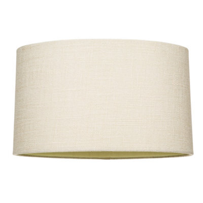 Happy Homewares Contemporary And Sleek Cream Linen Fabric Oval Lamp Shade 60W Maximum - image 1