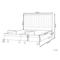 Beliani Adjustable Bed Fabric Castellan 180 X 200 Cm (Eu Super King) Beige - thumbnail 3