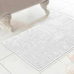 Country Club Chenille Loop Bath Mat Non Slip Absorbent White 46X76Cm - thumbnail 2