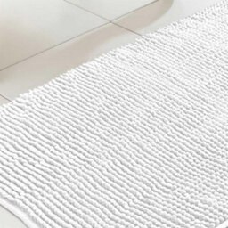 Country Club Chenille Loop Bath Mat Non Slip Absorbent White 46X76Cm - thumbnail 3