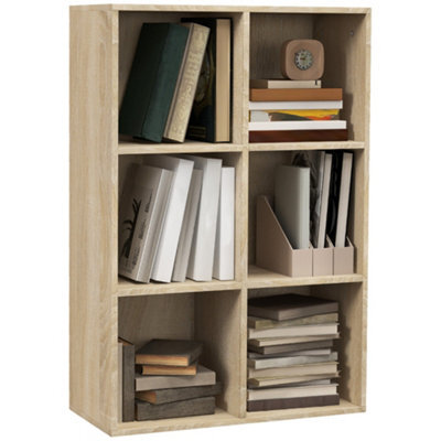 Wyld Haus Nafino Ledi 6-Cube Oak-Effect Storage Bookcase - Freestanding, Matt Finish, 655 X 300 X 975mm - image 1
