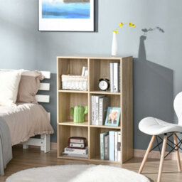 Wyld Haus Nafino Ledi 6-Cube Oak-Effect Storage Bookcase - Freestanding, Matt Finish, 655 X 300 X 975mm - thumbnail 2