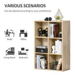 Wyld Haus Nafino Ledi 6-Cube Oak-Effect Storage Bookcase - Freestanding, Matt Finish, 655 X 300 X 975mm - thumbnail 4