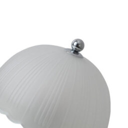 Living And Home White Iron Base Crystal Table Lamp With Frosted Glass Scalloped Lampshade - thumbnail 4