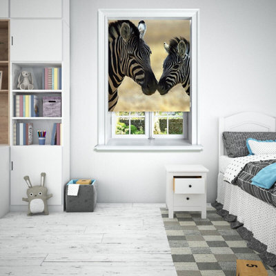 Lister Cartwright Photographic Blackout Roller Blinds For Bedroom Windows - (150 X 140 Cm) - Zebras - image 1
