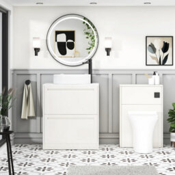 Royal Bathrooms Royal Bathroom Elmore 700mm Classic White Freestanding Countertop Bathroom Vanity Unit 2 Drawer With Lyon Basin - thumbnail 5
