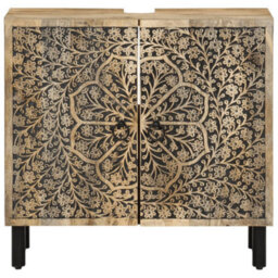 Berkfield Bathroom Sink Cabinet 62X33X58 Cm Solid Wood Mango - thumbnail 3