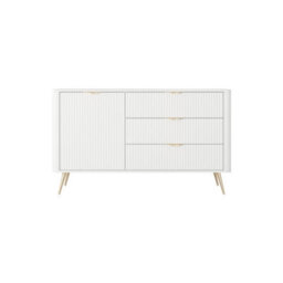 Arte Lante Sideboard Cabinet 138 Cm In White - Versatile White Storage With Door, Shelf And Drawers - thumbnail 4