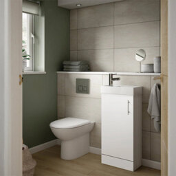 Home Treats White Freestanding Vanity Unit & Basin Set - Includes 2 Door Vanity (W)400mm (H)800mm - thumbnail 2