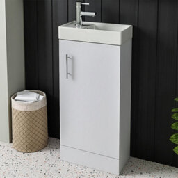 Home Treats White Freestanding Vanity Unit & Basin Set - Includes 2 Door Vanity (W)400mm (H)800mm - thumbnail 7