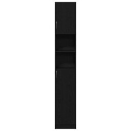 Berkfield Durable Bathroom Cabinet Black Oak 32X25.5X190 Cm Engineered Wood - thumbnail 6