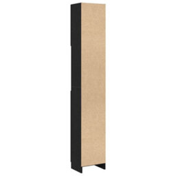 Berkfield Durable Bathroom Cabinet Black Oak 32X25.5X190 Cm Engineered Wood - thumbnail 8