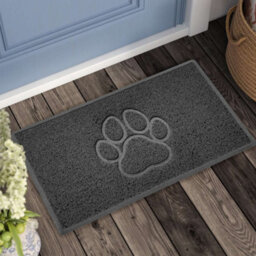 Nicoman Dark Grey Paw Embossed Spaghetti Coil Door Mat Dirt-Trapper Washable Barrier Doormat 90Cm X 60Cm - thumbnail 2