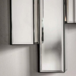 Xample Gallery Almada Silver Mirror 110 X 121.5Cm, Bevelled Glass Wall Mirror, Contemporary Design, Portrait Or Landscape Hanging - thumbnail 3