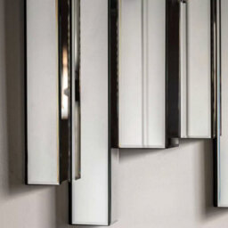 Xample Gallery Almada Silver Mirror 110 X 121.5Cm, Bevelled Glass Wall Mirror, Contemporary Design, Portrait Or Landscape Hanging - thumbnail 4