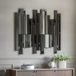 Xample Gallery Almada Silver Mirror 110 X 121.5Cm, Bevelled Glass Wall Mirror, Contemporary Design, Portrait Or Landscape Hanging - thumbnail 1