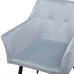 Beliani Set Of 2 Dining Chairs Jasmin Velvet Light Grey - thumbnail 8