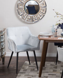 Beliani Set Of 2 Dining Chairs Jasmin Velvet Light Grey - thumbnail 2
