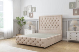 "Comfort Winchester Sand Naples Divan Bed Set 2 Drawers Left Side - 26"" Strutted & 12"" Footboard 4'6 Double" - thumbnail 3